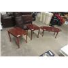 Image 1 : 3pc Table Set ; Coffee Table 15" x 20" x 41" & 2 End Tables 18" x 20" x 24"