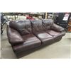 Image 1 : Large Very Comfy Leather Look Brown Couch 94" w