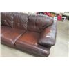 Image 2 : Large Very Comfy Leather Look Brown Couch 94" w