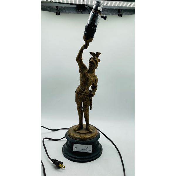 Solid Brass Knights Templar Figural Lamp