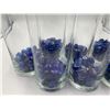 Image 2 : 9 x Glass Vases with Decorative Blue Stones