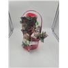 Festive Metal Basket, with mug, candles napkins and more