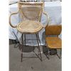Image 1 : 2 Vintage Chairs.  1 High Swivel Wicker and Metal chair & 1 Childs Chair