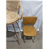 Image 3 : 2 Vintage Chairs.  1 High Swivel Wicker and Metal chair & 1 Childs Chair