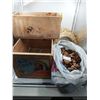 2 Vintage Wooden Crates, 3 Crafting Wreaths and assortment of pinecones