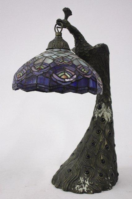 Stained Glass Peacock Lamp Stained Glass Peacock Lamp