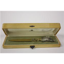 Faberge style silver letter opener