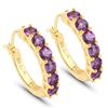 Plated 18KT Yellow Gold 1.20ctw Amethyst Earrings