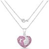 Image 1 : Plated Rhodium 2.25ctw Ruby and White Sapphire Pendant with Chain