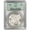 Image 1 : 1923 $1 Peace Silver Dollar Coin PCGS MS63 Old Generation 2.1 Holder
