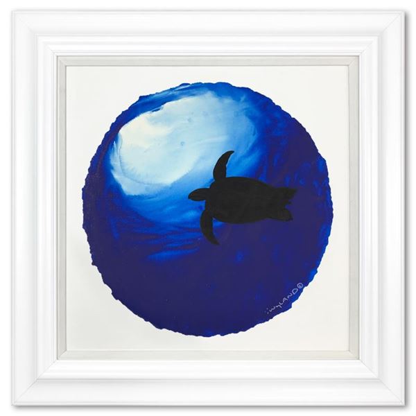 Wyland "Sea Turtle in Blue" Original Watercolor on Paper