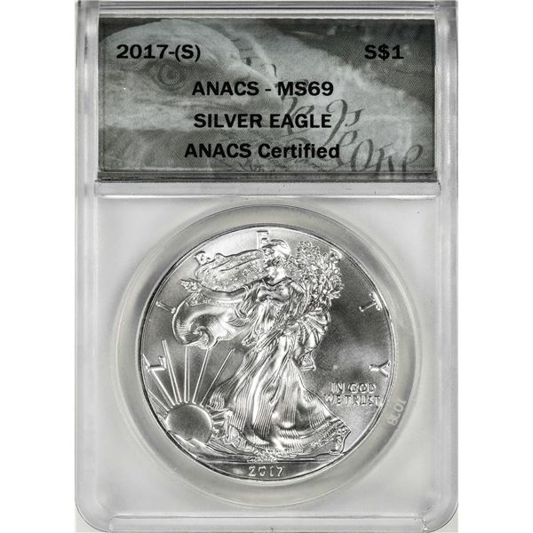 2017-(S) $1 American Silver Eagle Coin ANACS MS69 San Francisco