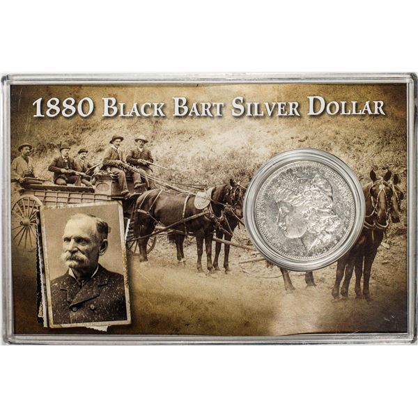 1880-S $1 Morgan Silver Dollar Coin with Black Bart Commemorative Card