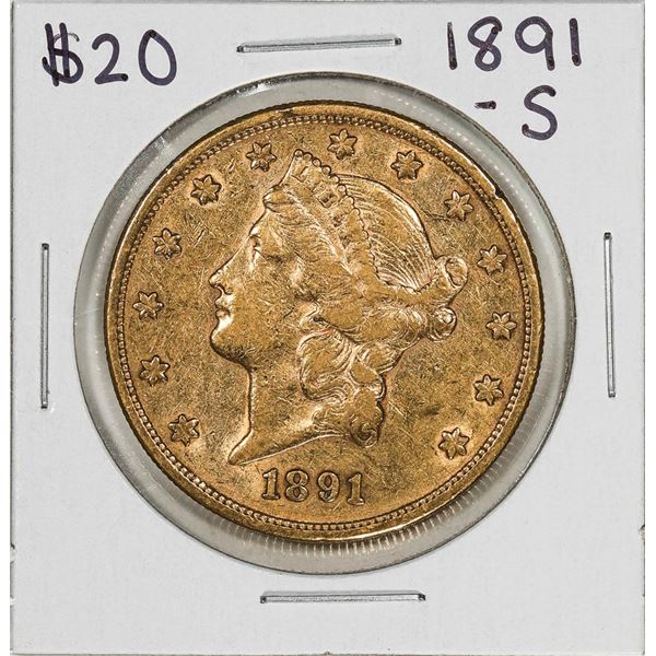 1891-S $20 Liberty Head Double Eagle Gold Coin