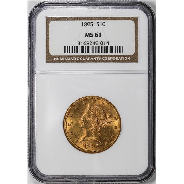 1895 $10 Liberty Head Eagle Gold Coin NGC MS61