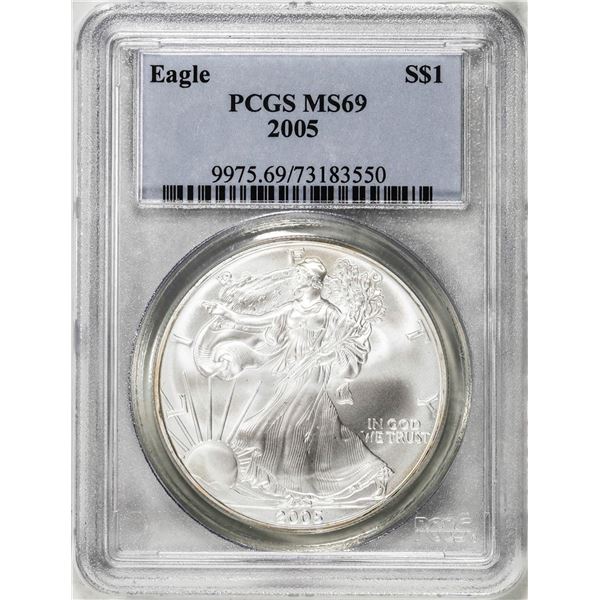 2005 $1 American Silver Eagle Coin PCGS MS69