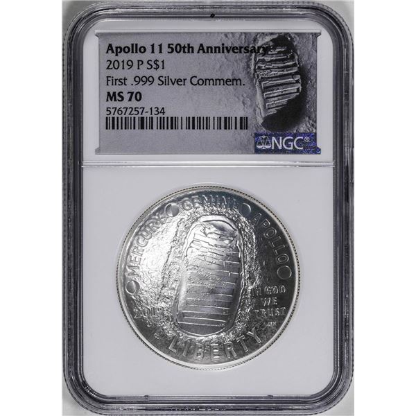 2019-P $1 Apollo 11 Commemorative Silver Dollar Coin NGC MS70