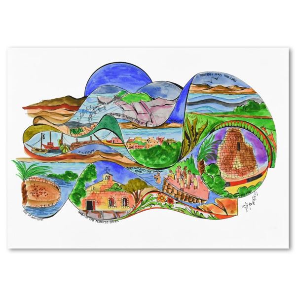 Sami Zilkha One-Of-A-Kind Watercolor Monotype Hand Signed With Letter Of Authenticity