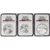 Image 2 : Lot of (3) 2006 $1 American Silver Eagle Coins NGC Gem Uncirculated First Strikes