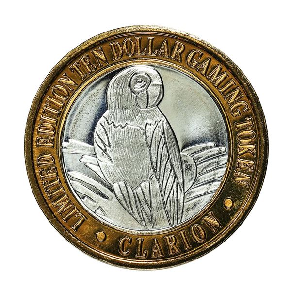 .999 Silver Clarion Hotel & Casino Reno, Nevada $10 Limited Edition Gaming Token