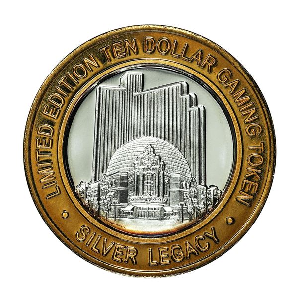 .999 Fine Silver Silver Legacy Reno, Nevada $10 Limited Edition Gaming Token