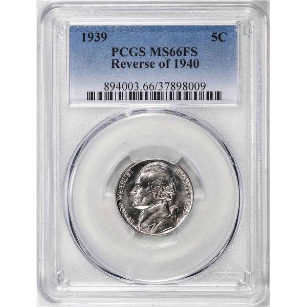 1939 Reverse of 1940 Jefferson Nickel Coin PCGS MS66FS