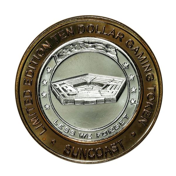 .999 Silver Suncoast Las Vegas, Nevada $10 Casino Limited Edition Gaming Token