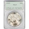 Image 1 : 1923 $1 Peace Silver Dollar Coin PCGS MS63 Old Green Rattler