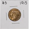 Image 1 : 1915 $5 Indian Head Half Eagle Gold Coin