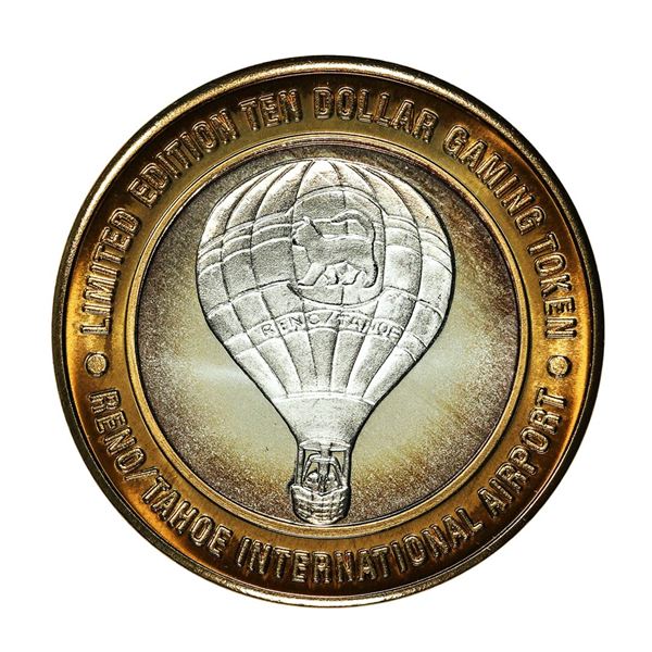 .999 Silver Reno/Tahoe International Airport $10 Casino Limited Edition Gaming Token