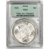 Image 1 : 1923 $1 Peace Silver Dollar Coin PCGS MS63 Old Generation 2.1 Holder
