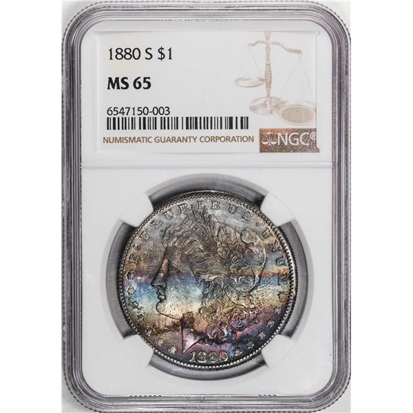 1880-S $1 Morgan Silver Dollar Coin NGC MS65 Great Color