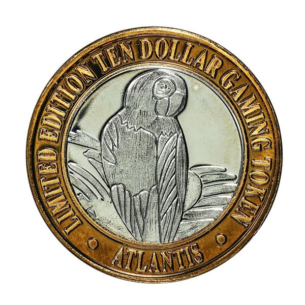 .999 Fine Silver Atlantis Casino & Resort Reno, NV $10 Limited Edition Gaming Token