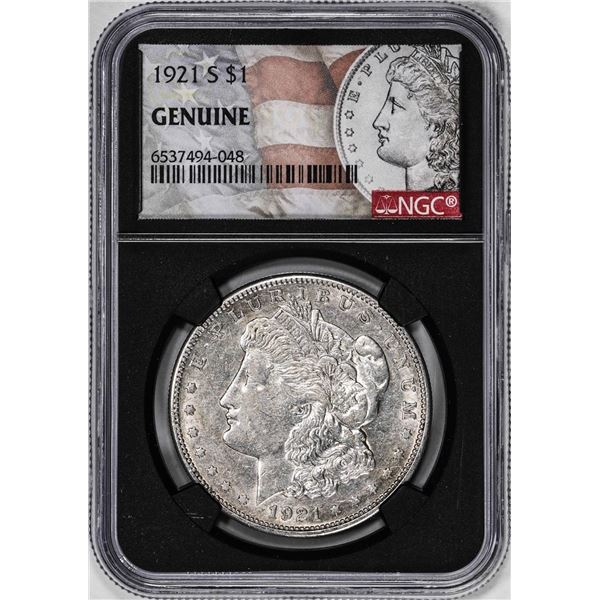 1921-S $1 Morgan Silver Dollar Coin NGC Genuine