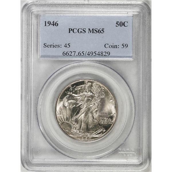 1946 Walking Liberty Half Dollar Coin PCGS MS65