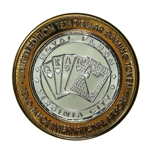 .999 Silver Reno/Tahoe International Airport $10 Casino Limited Edition Gaming Token