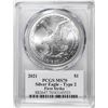 Image 2 : 2021 Type 2 $1 American Silver Eagle Coin PCGS MS70 Damstra Signature First Strike