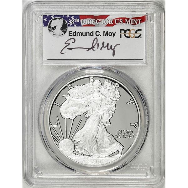 2015-W $1 Proof American Silver Eagle Coin PCGS PR69DCAM Edmund Moy Signature