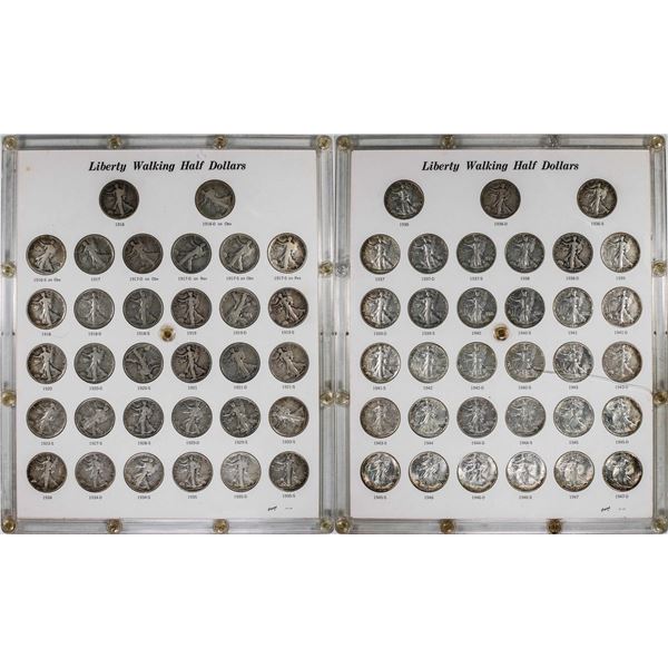 Set of 1916-1947-D Walking Liberty Half Dollar Coins in Plastic Holder