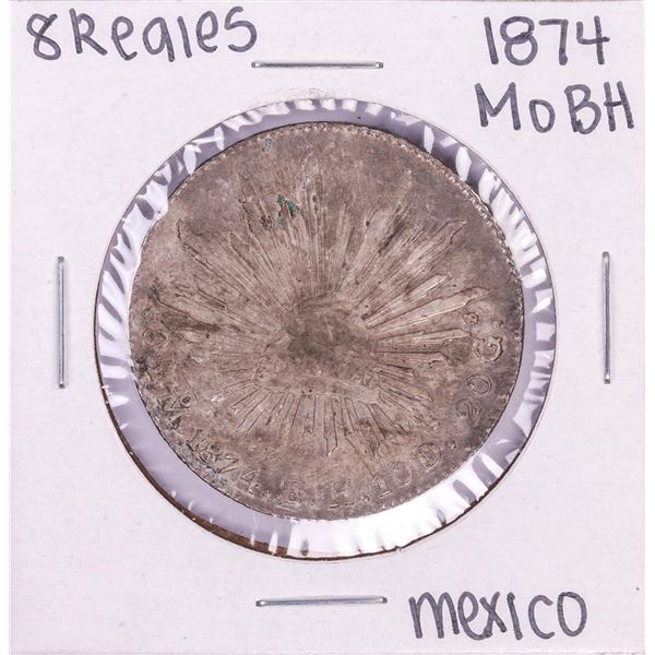 1874 Mo BH Mexico 8 Reales Silver Coin