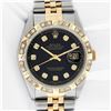 Image 2 : Rolex Men's Two Tone Black Pyramid Diamond Datejust Wristwatch