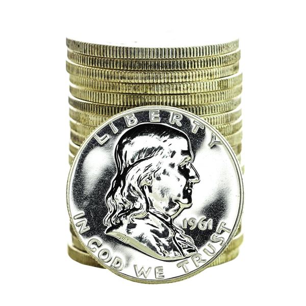Roll of (20) Proof 1961 Franklin Half Dollar Coins