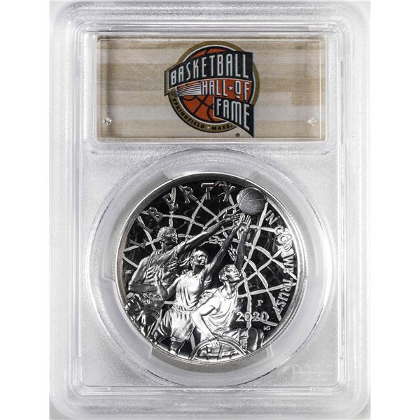 2020-P $1 Basketball Hall of Fame Proof Silver Dollar Coin PCGS PR70DCAM FDOI