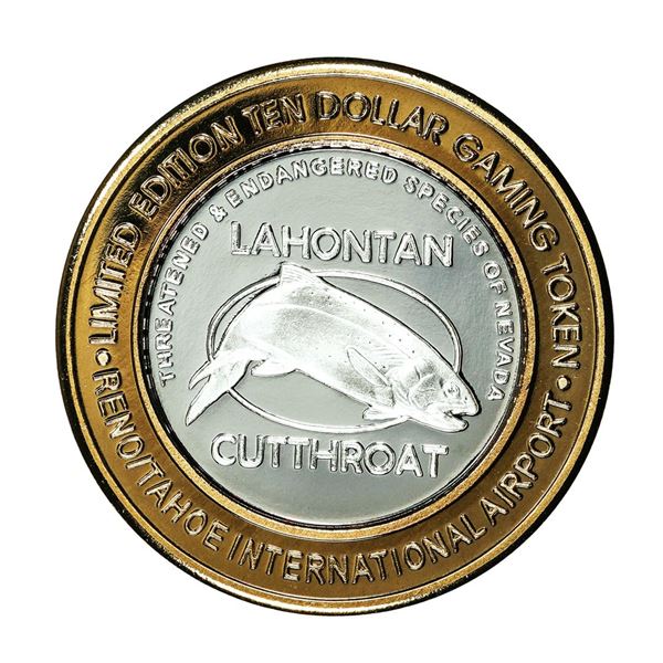 .999 Silver Reno/Tahoe International Airport $10 Casino Limited Edition Gaming Token