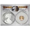 Image 1 : 2016 -W Proof Bimetallic American Silver and Gold Eagle Coin Set PCGS PR70DCAM