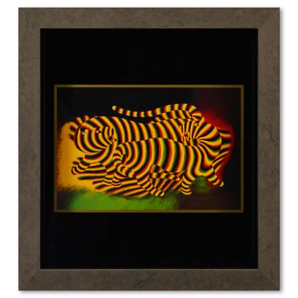 Victor Vasarely "Tigres De La Serie Graphismes 3" Mixed Media Print On Paper