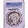 Image 1 : 1887 $1 Morgan Silver Dollar Coin PCGS MS65 Amazing Toning