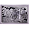 Image 1 : 1990 $1 American Silver Eagle Coin & 2oz Silver Bar Set