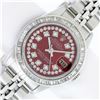 Image 1 : Rolex Ladies Stainless Steel Red 2.25 ctw Diamond Datejust Wristwatch