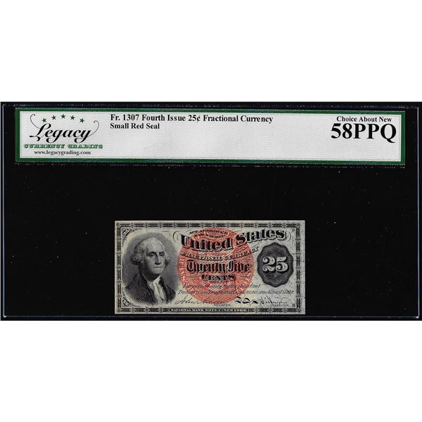 1863 Fourth Issue 25 Cent Fractional Currency Note Fr.1307 Legacy Ch. About New 58PPQ